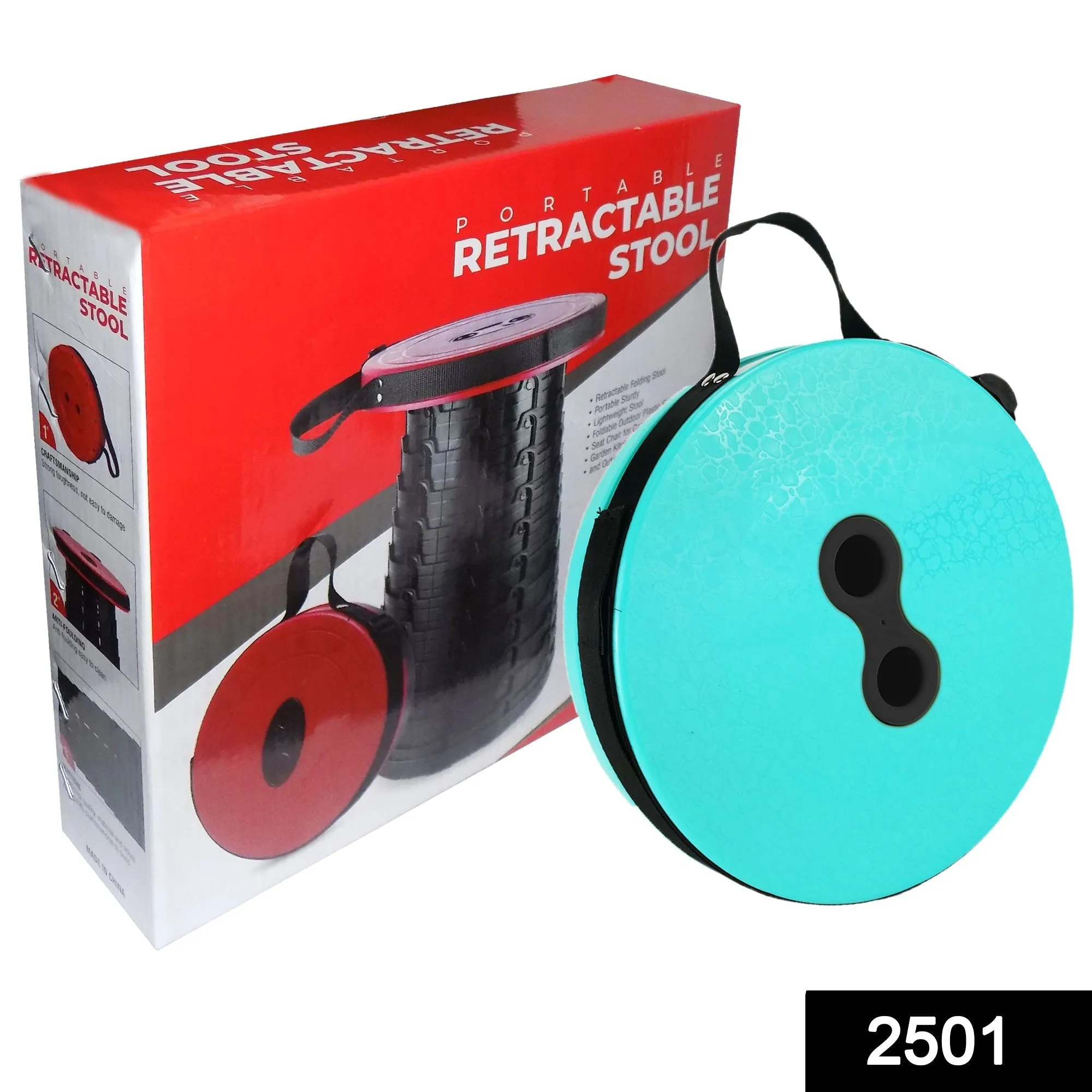 2501 Foldable Height Adjusting Stool Space Saving Telescopic Stool (Mix Color)