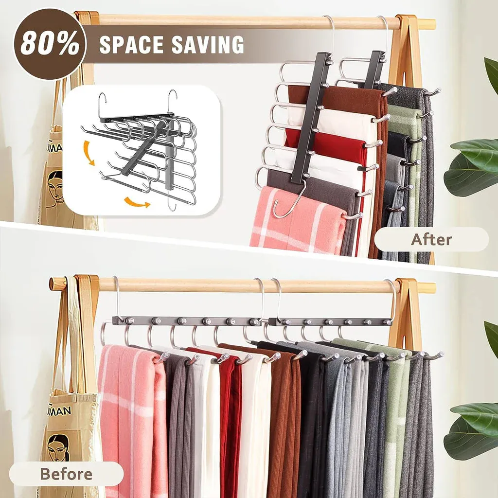 4 Pcs Space Saving Trouser hangers