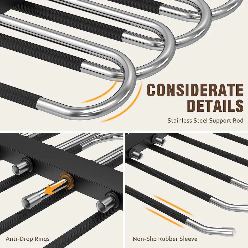 4 Pcs Space Saving Trouser hangers