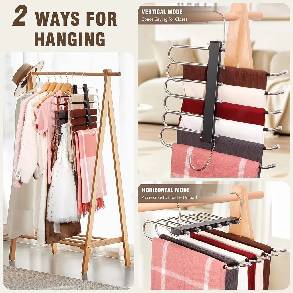 4 Pcs Space Saving Trouser hangers