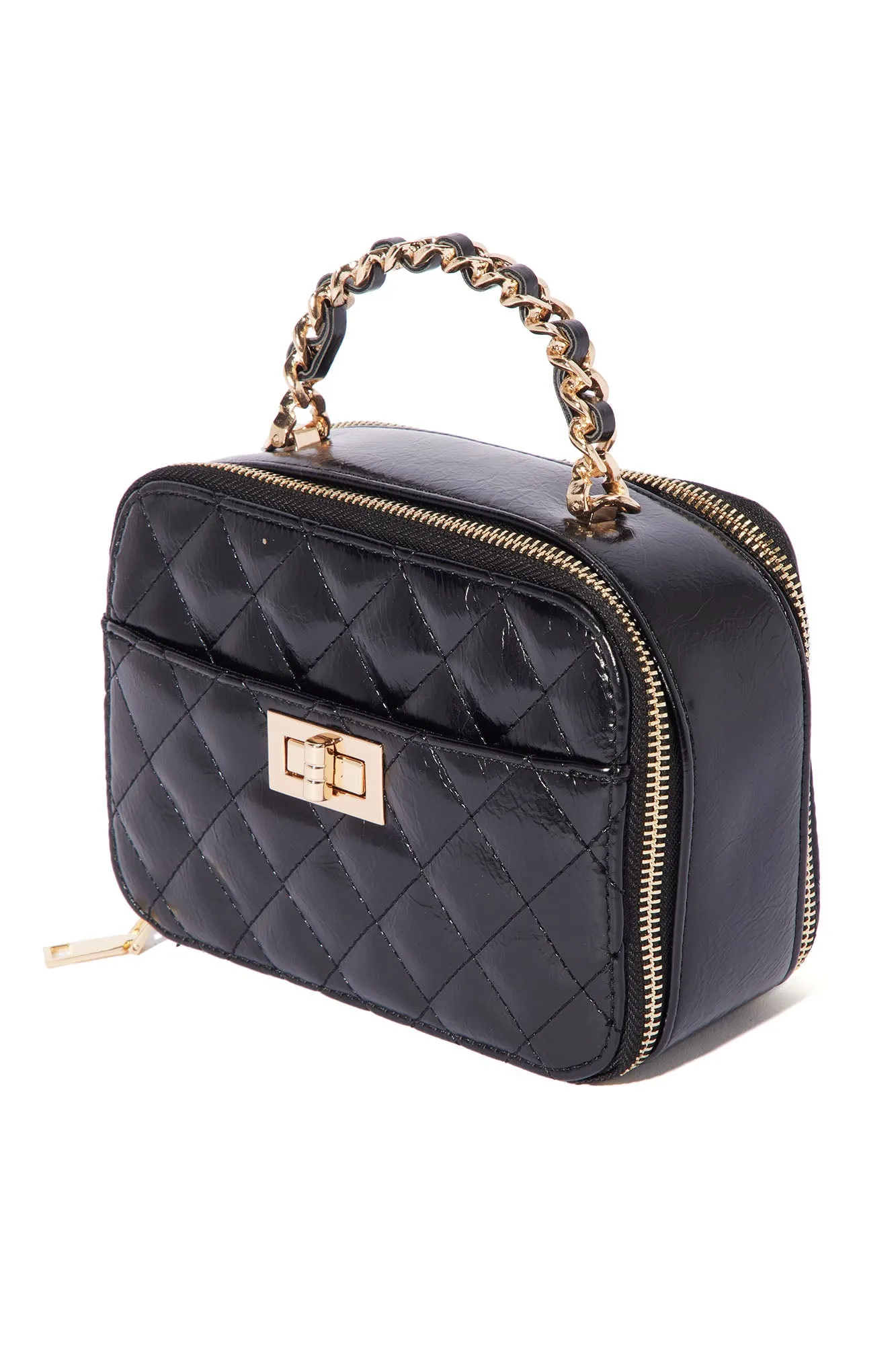 As If Quilted Handbag - Black