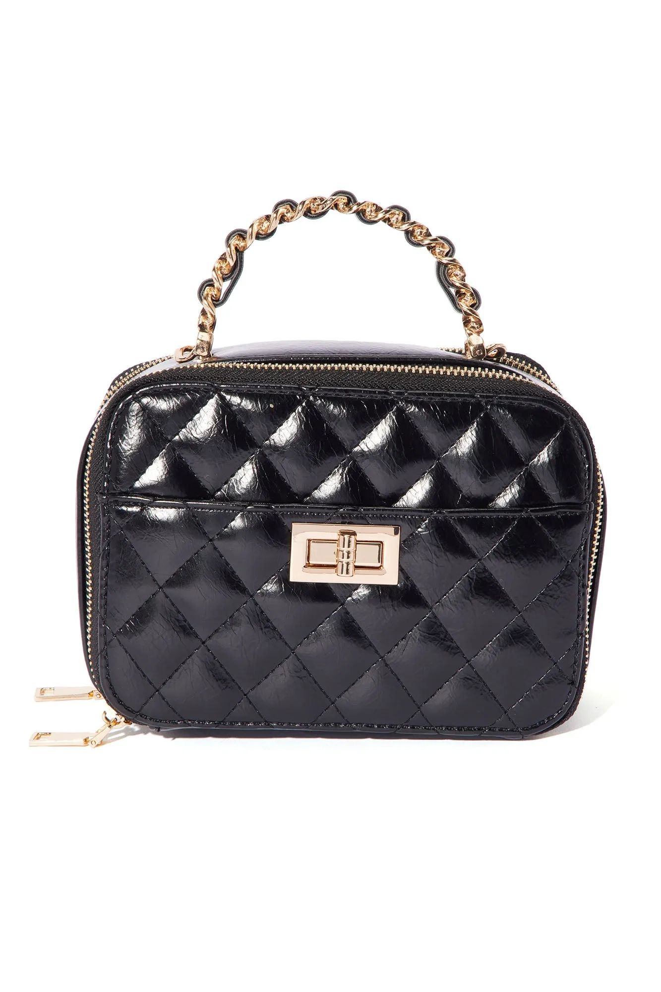 As If Quilted Handbag - Black