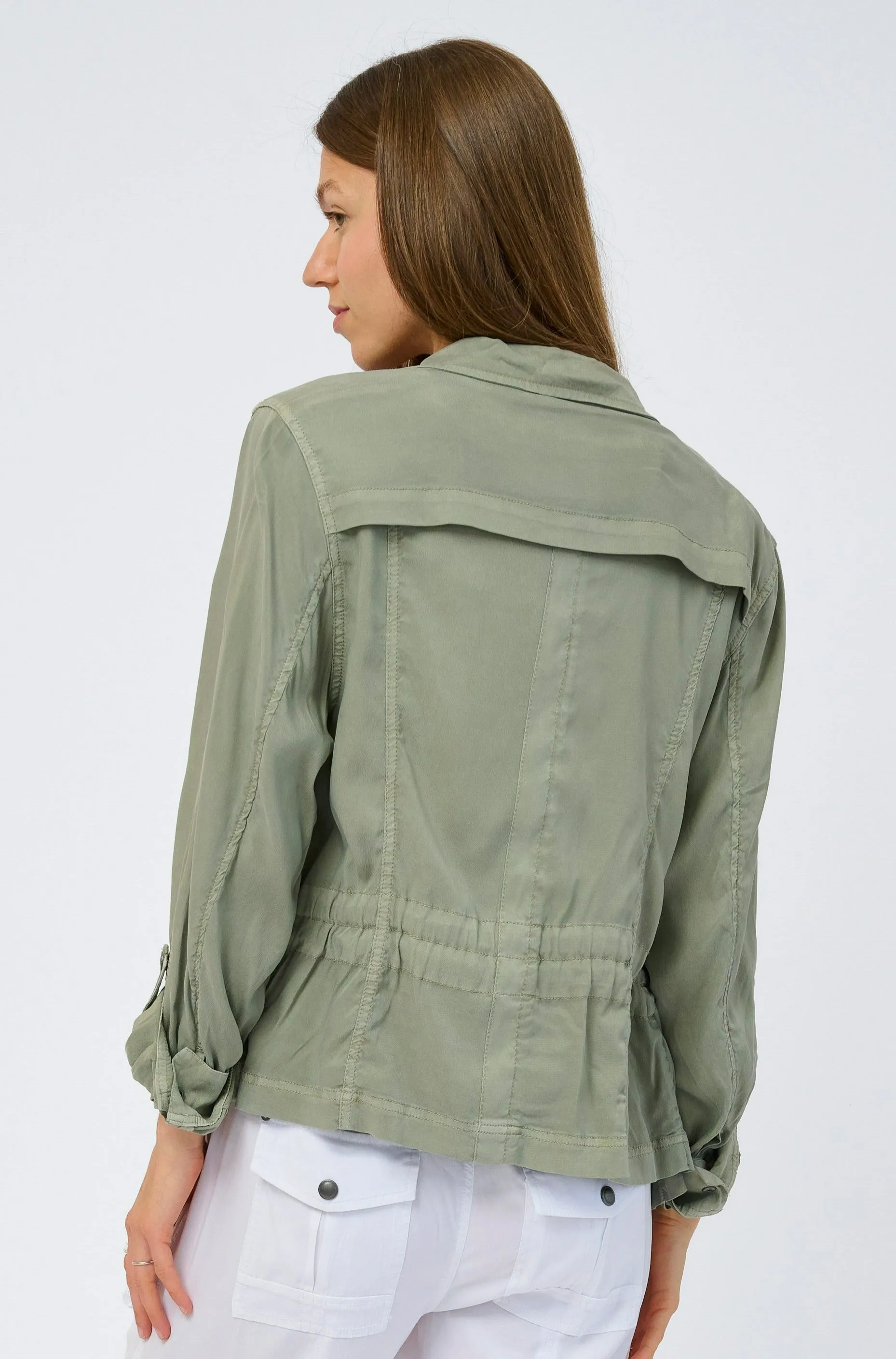 Autumn Stretch Cupro Utility Jacket