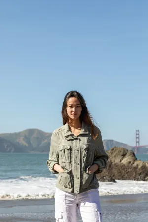 Autumn Stretch Cupro Utility Jacket