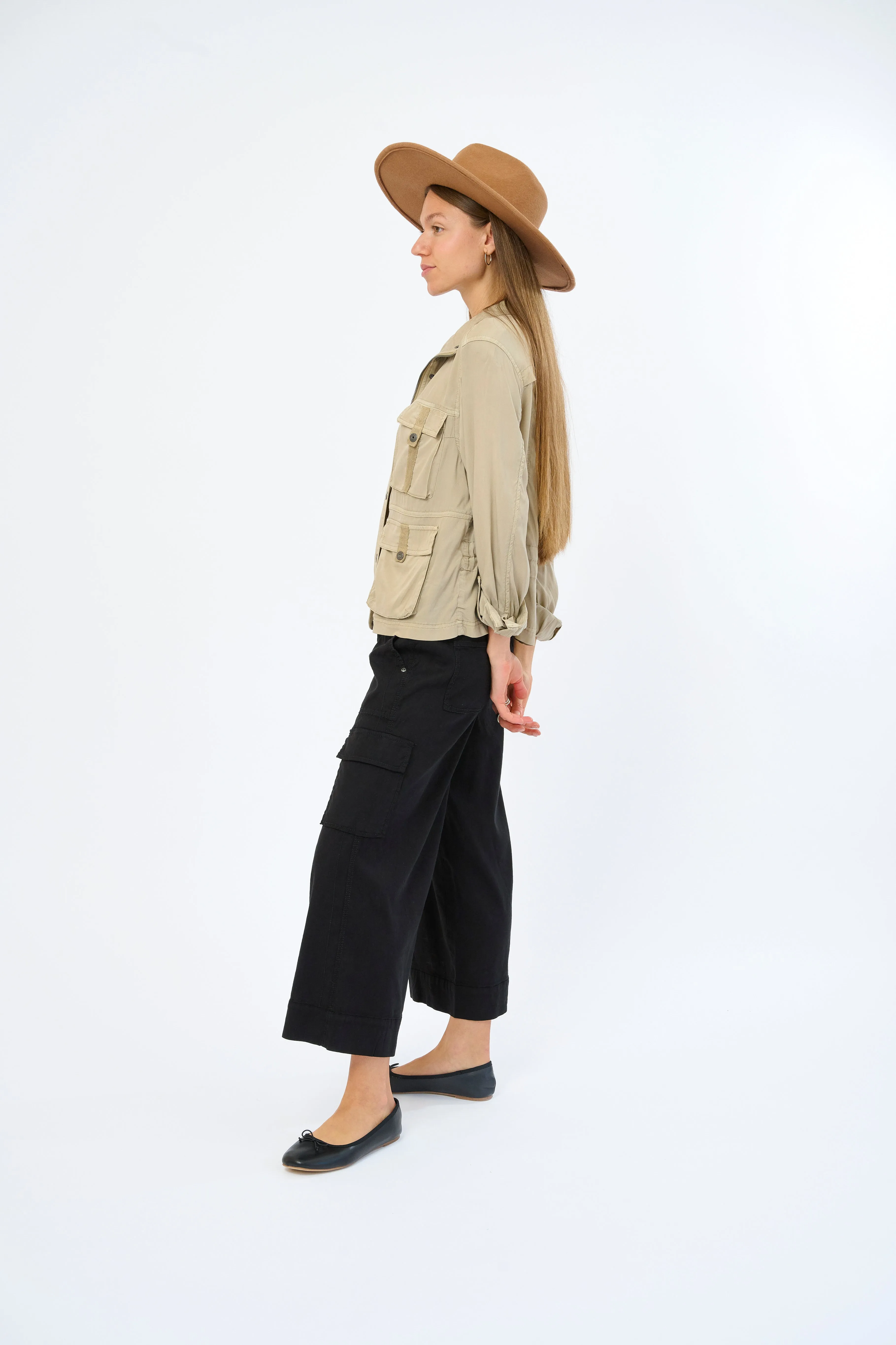 Autumn Stretch Cupro Utility Jacket