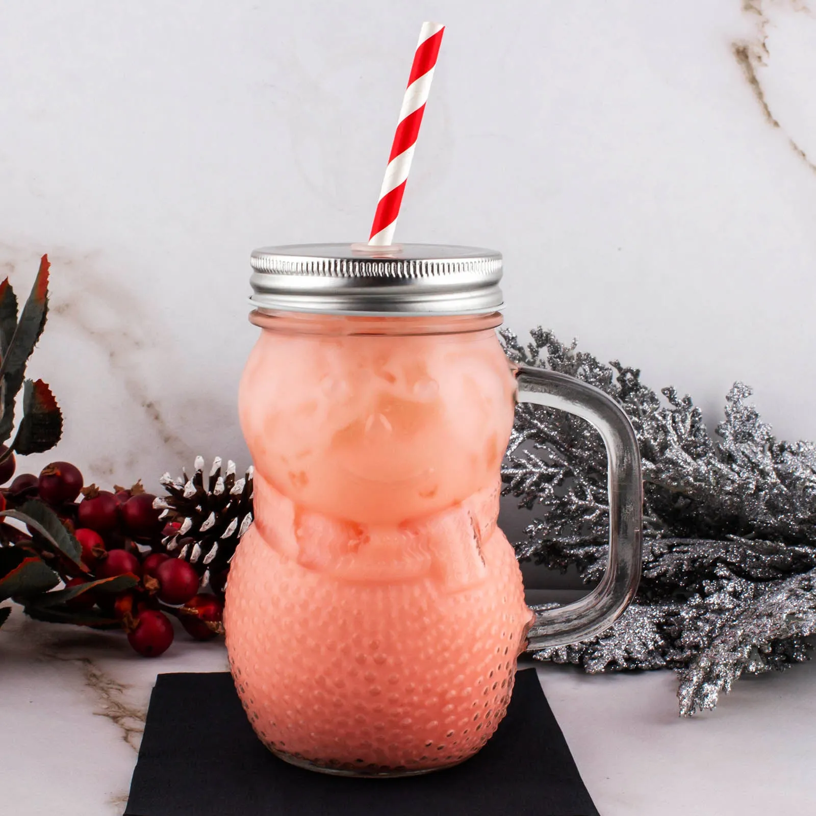 BarConic® Snowman Mason Jar w/handle - 16 ounce