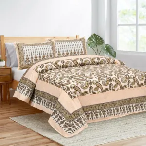 Bimbita Paisley Bedsheet - Peach