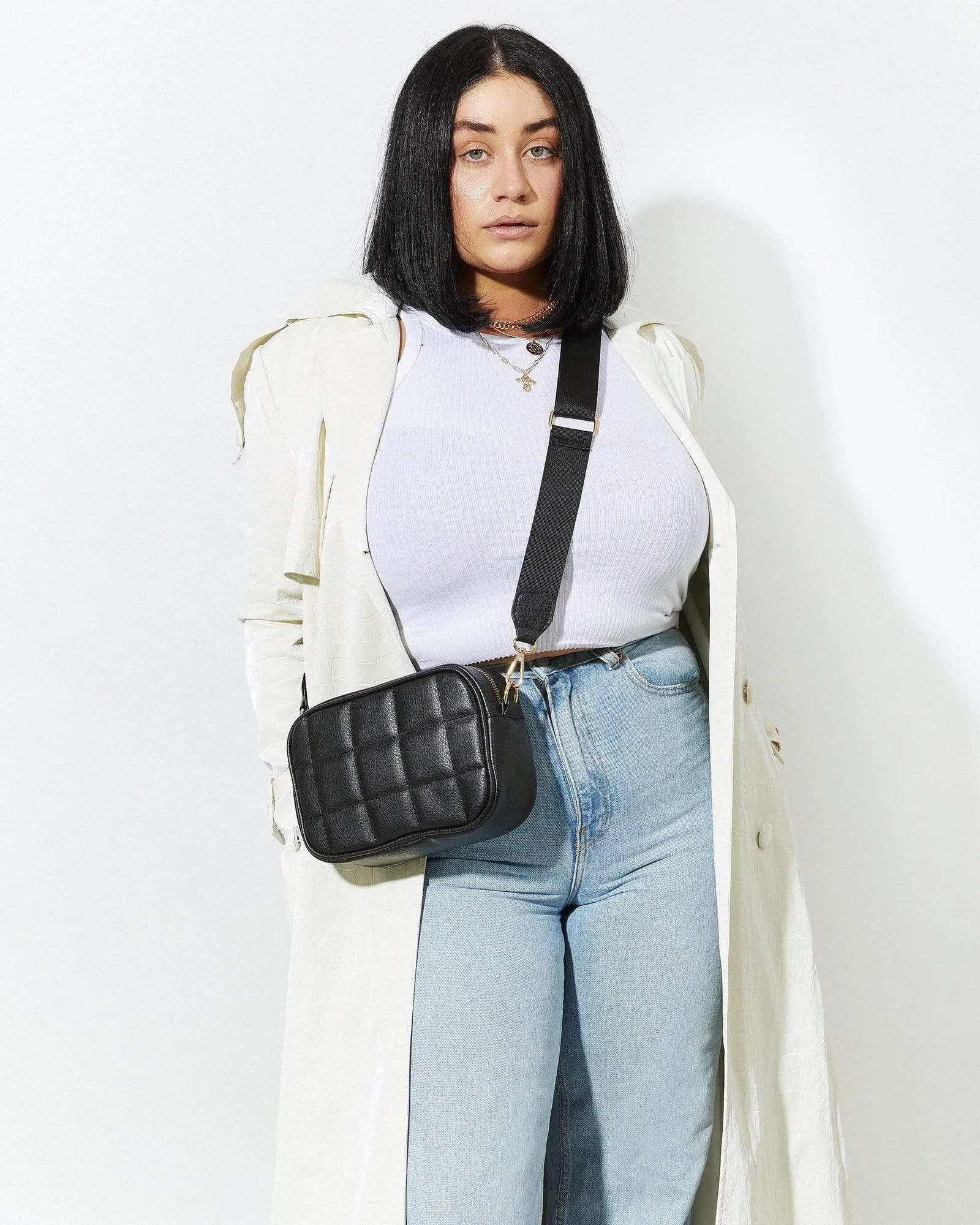 Black Quilted Crossbody Bag