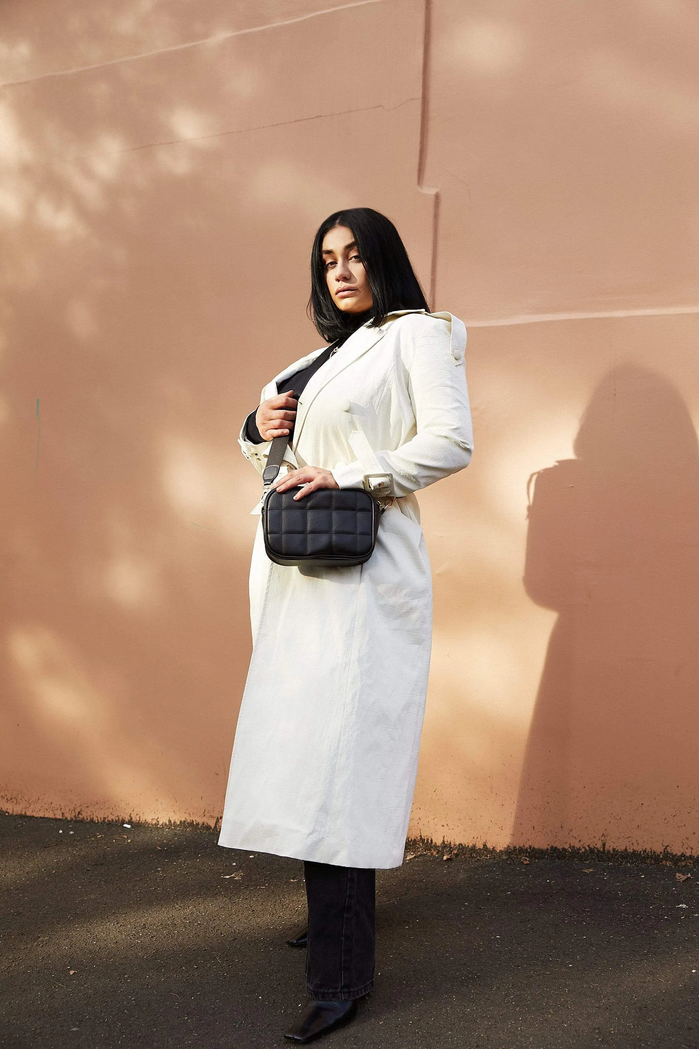 Black Quilted Crossbody Bag