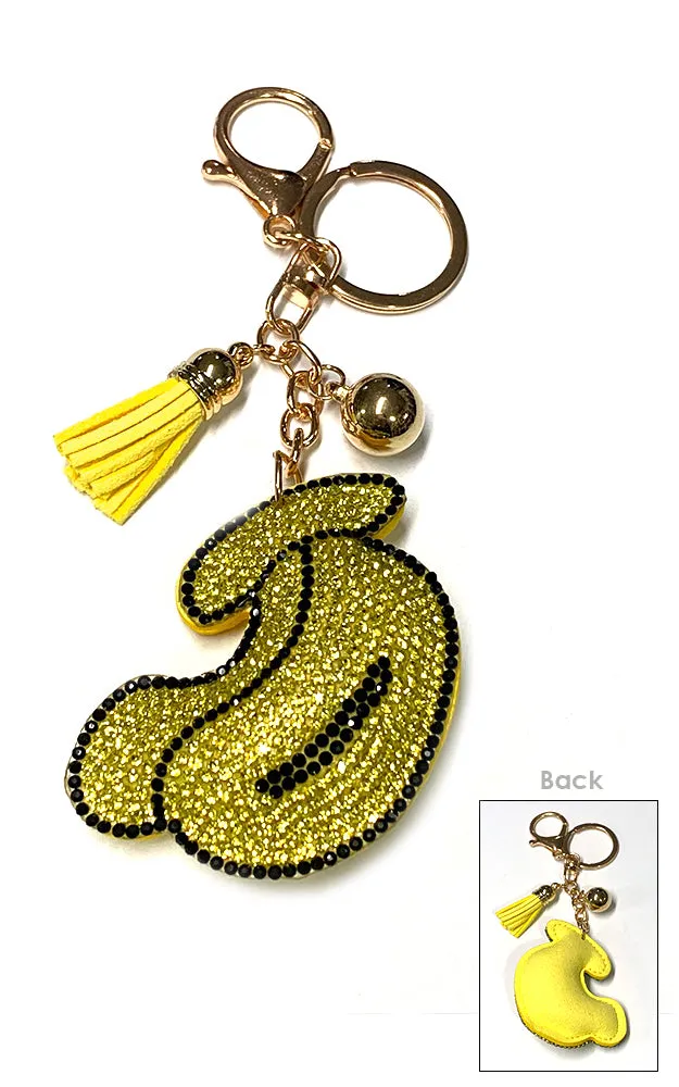 [BOGO] TD0369 Banana with Crystal Stones Key Chain