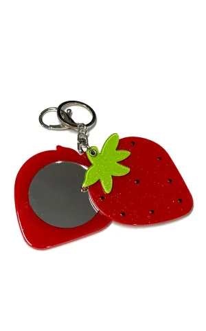 [BOGO] TD0490 Red Strawberry with Mirror Key Chain