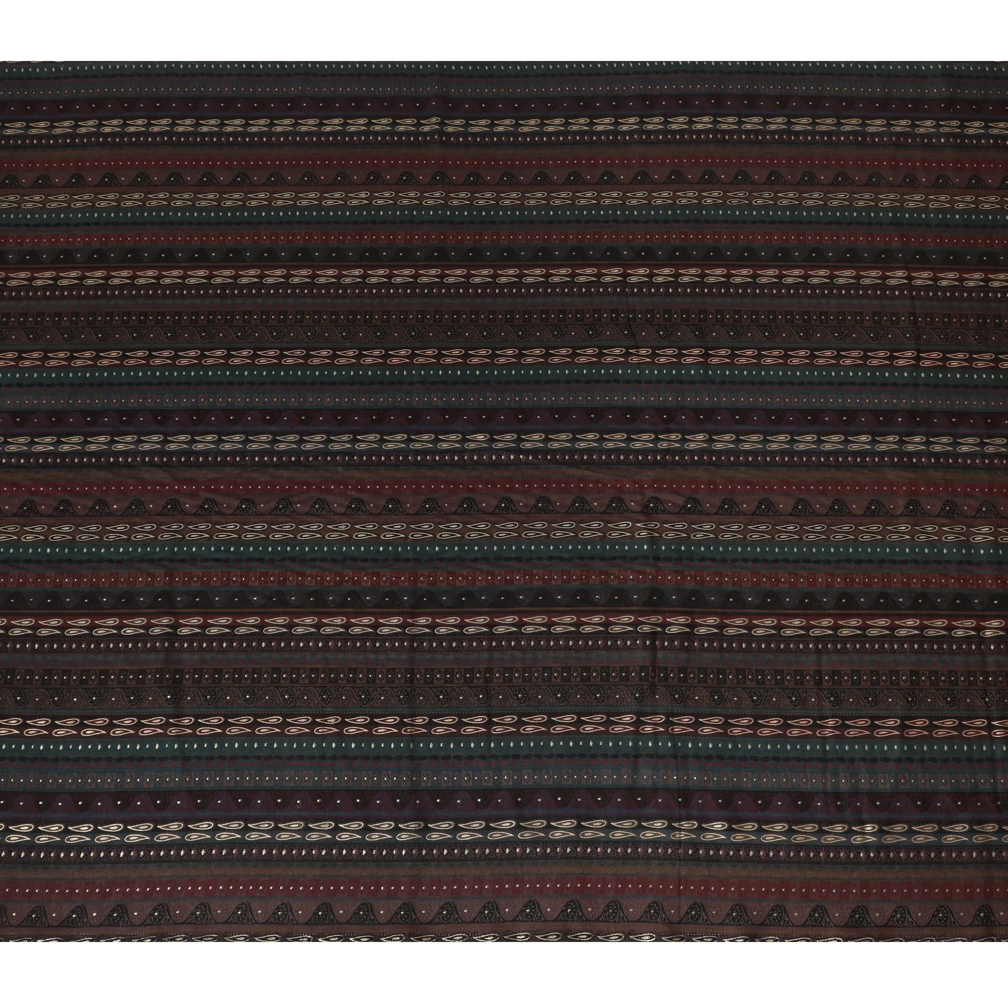 Bohemian Elegance Striped Viscose Fabric - 110cm Width, Rich Textured Weave, Order in Meters Online-D18016