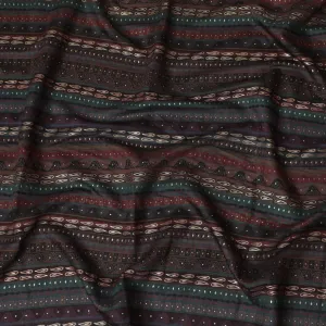 Bohemian Elegance Striped Viscose Fabric - 110cm Width, Rich Textured Weave, Order in Meters Online-D18016