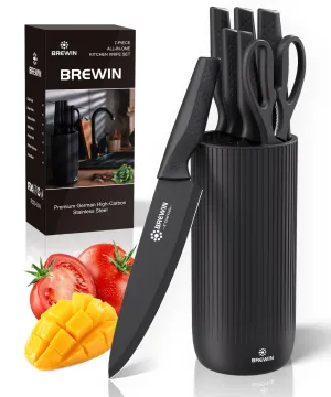 Brewin Knife Set, Kitchen Knife Set, Knives Set for Kitchen, Universal Knife Block, Utility Knife Block Set, Kitchen Essentials, New Home Essentials, Apartment Essentials, Dishwasher Safe