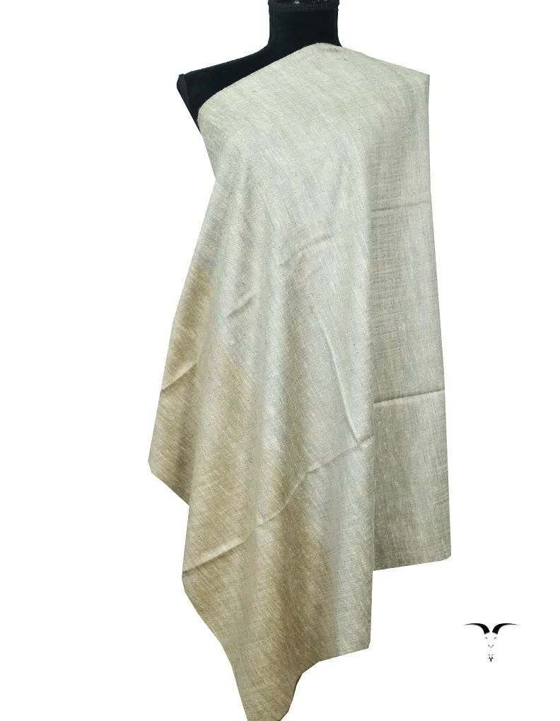 Brown Blue White and Natural Grey Reversible Pashmina Shawl 7333