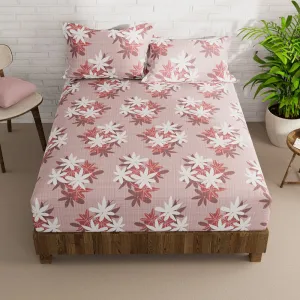 Calen Floral Bedsheet  - Pink