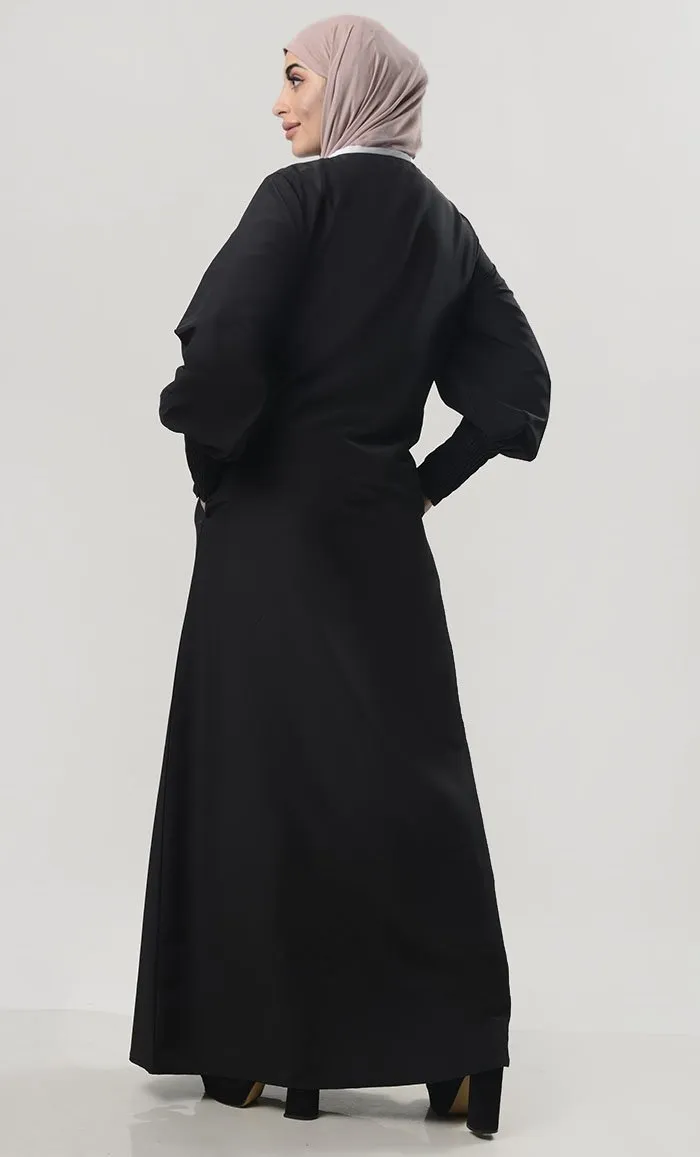 Contrast Taping Chic Everyday Abaya