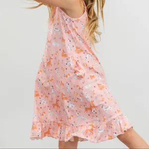 Dalmatian Poodle Puppy Summer Boho Dress