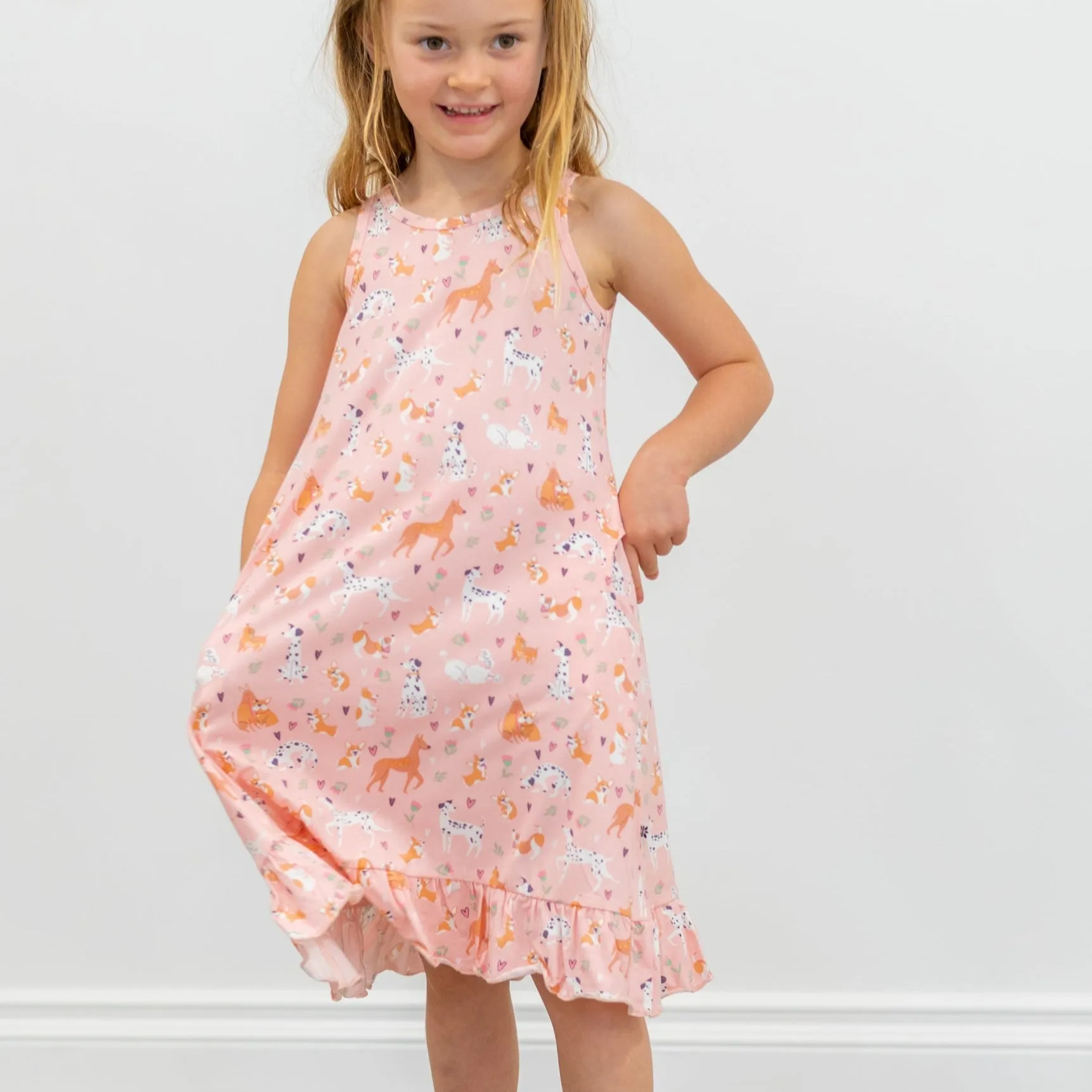 Dalmatian Poodle Puppy Summer Boho Dress