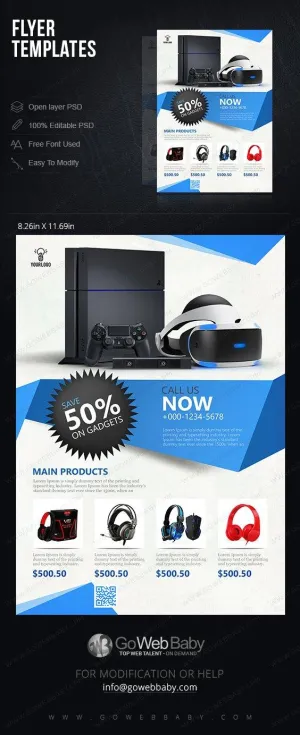 Flyer templates - Exclusive Electronics for website marketing