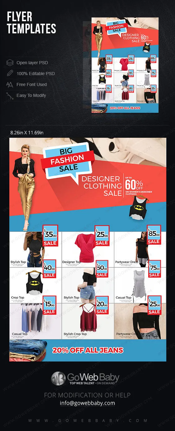 Flyer templates - Women's clothing for website marketing