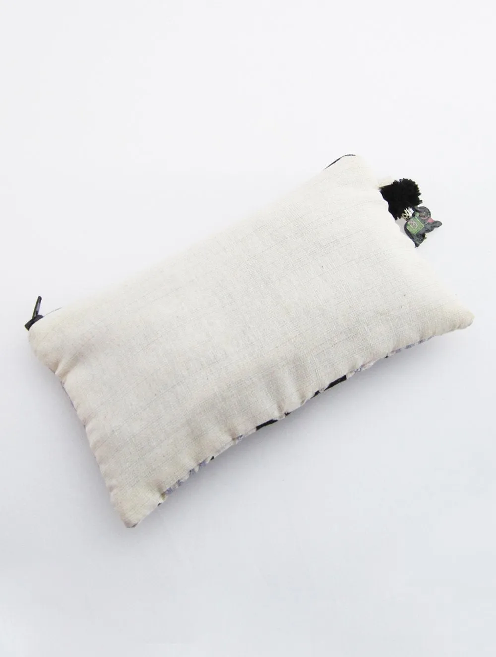Handcrafted Phulkari Utility Pouch - Black & Grey