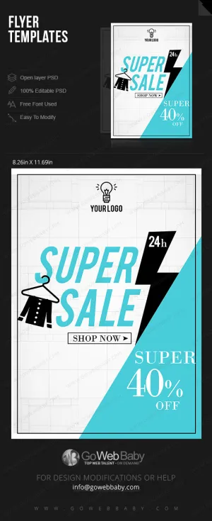 Hanger Icon super sale flyer for website marketing