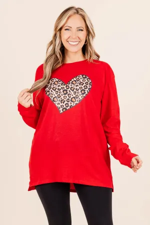 Happy Hearts Day Top, Jersey Red