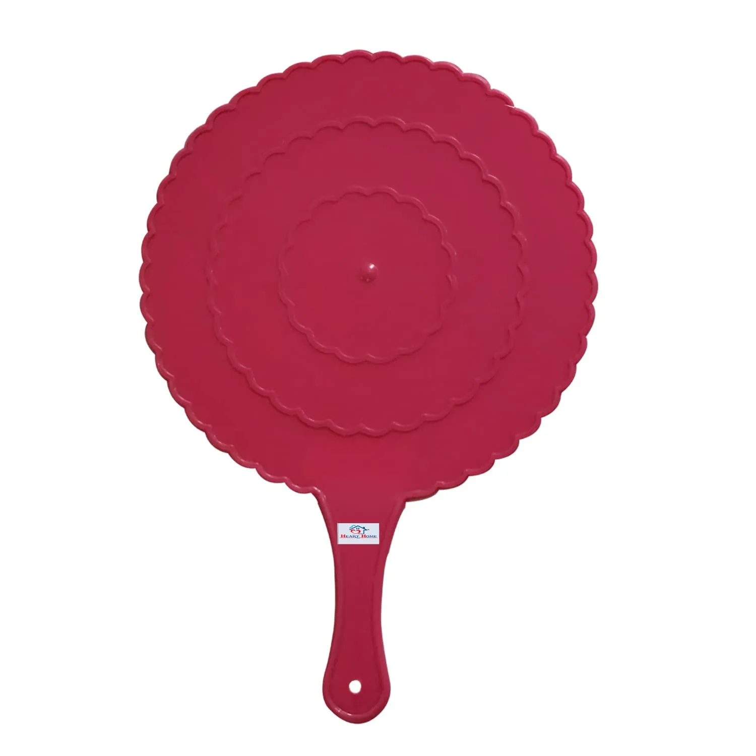 Heart Home Plastic Lightweight Handfan|Hath Pankha|Beejna for Natural Cooling Air Home Decor and Travel Useful, Pack of 6 (Pink)