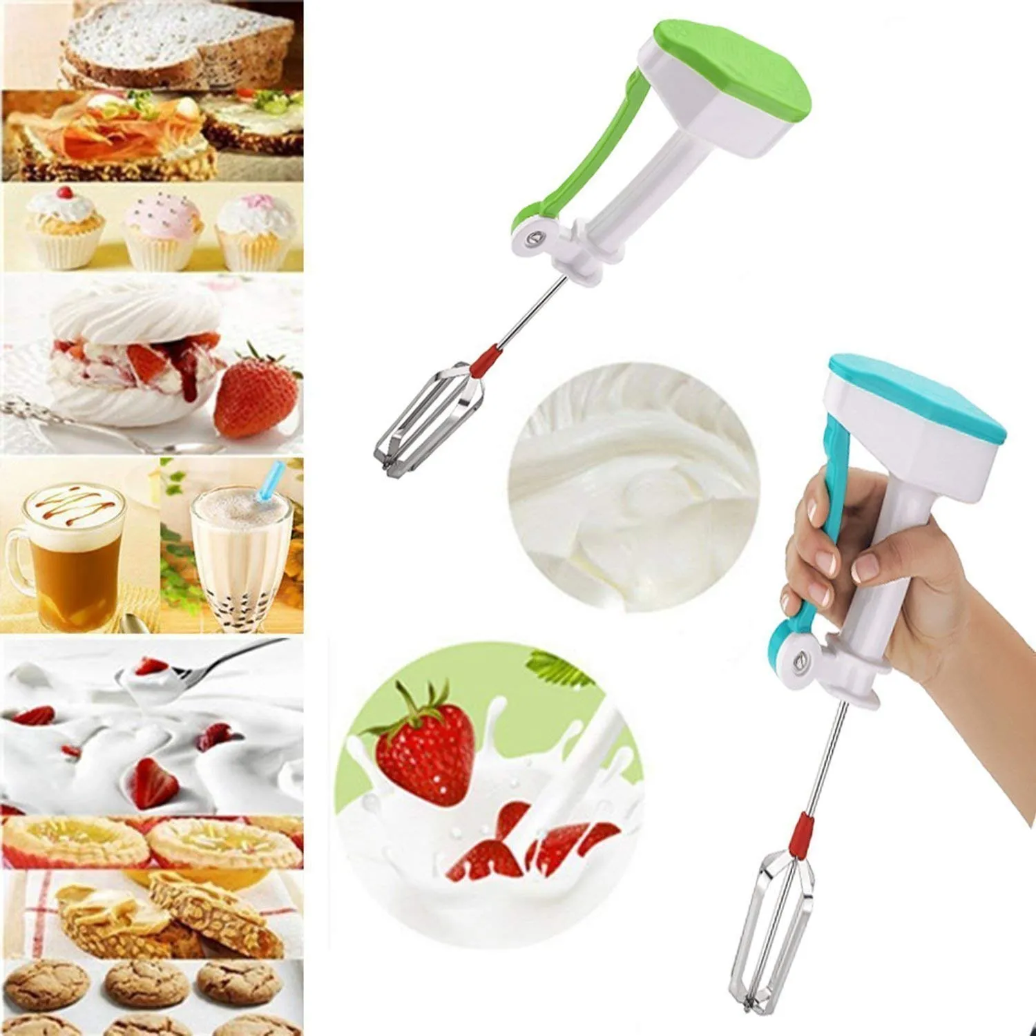 Heart Home Power-Free Hand Blender & Beater With High Speed Operation, Egg & Cream Beater, Milkshake, Soup, Lassi, Butter Milk Maker (Orange) (Model Number: HS_36_HEARTH018972)