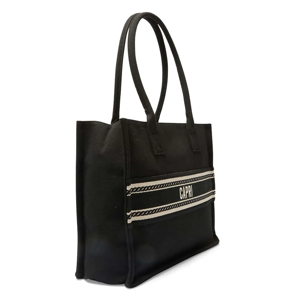 Hotel Tote in Black Multi Canvas