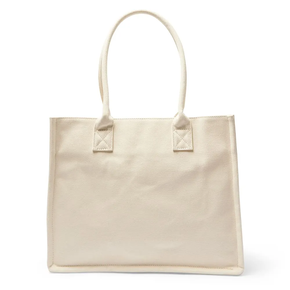 Hotel Tote in Ivory Multi Canvas