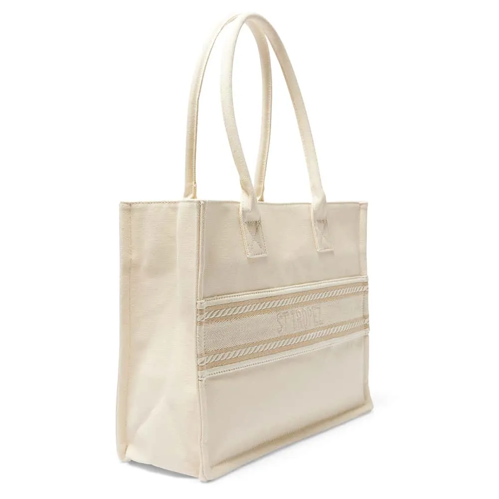 Hotel Tote in Ivory Multi Canvas