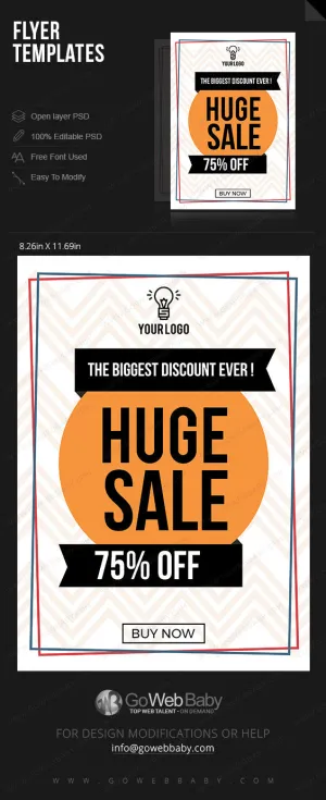 Huge sale flyer for website marketing