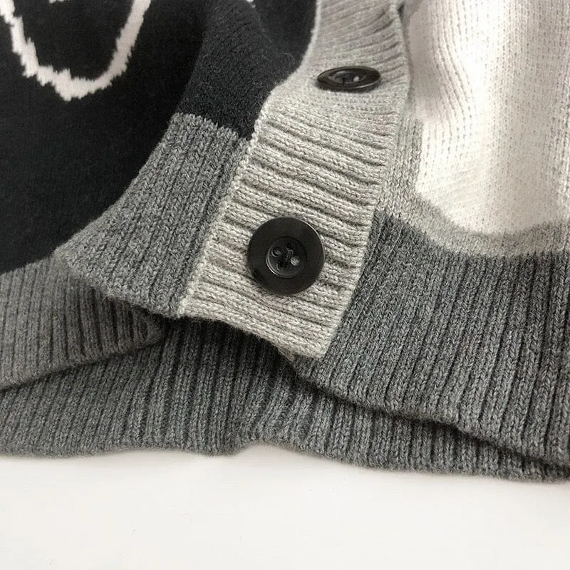 Joyful Color-Block Knitted Cardigan