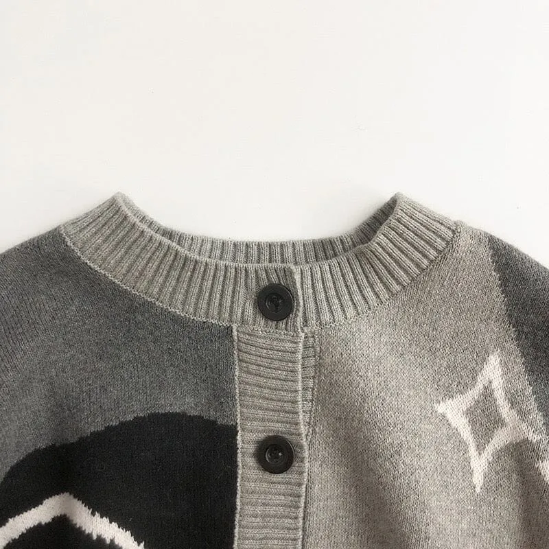 Joyful Color-Block Knitted Cardigan
