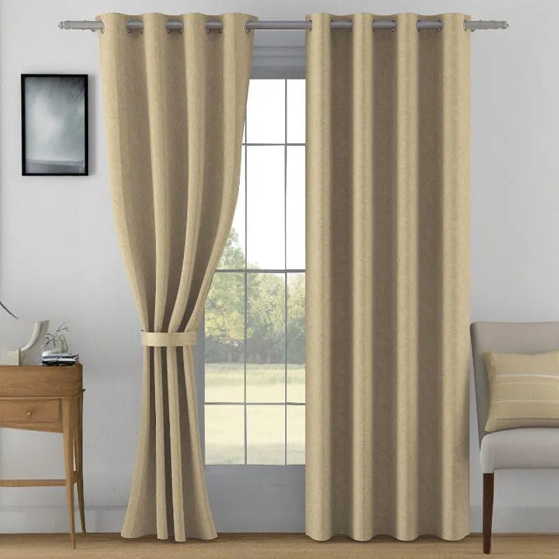Kinaash Jacquard Curtain - Light Brown
