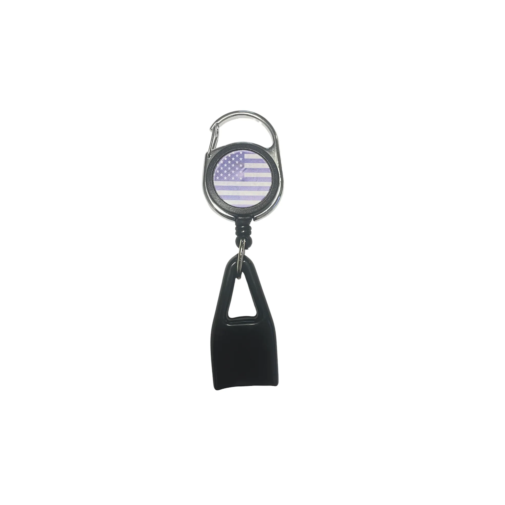 Lighter Leash Retractable Lighter Holder - Black American Flag - Standard Size