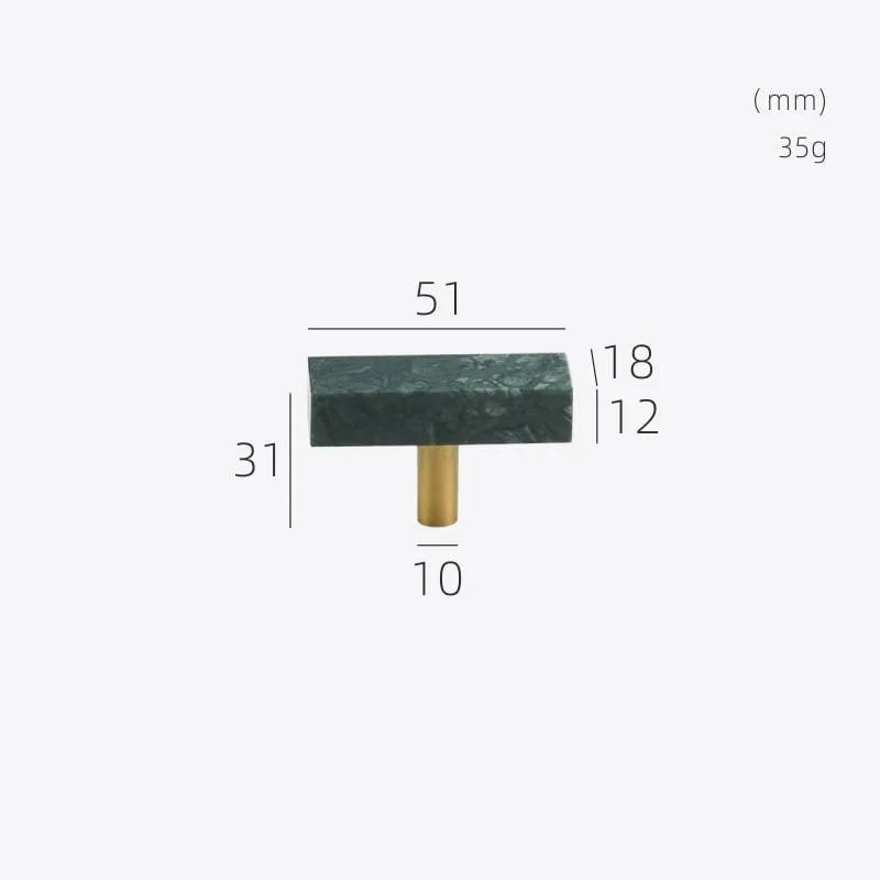 MARMER Solid Marble & Brass T-bar
