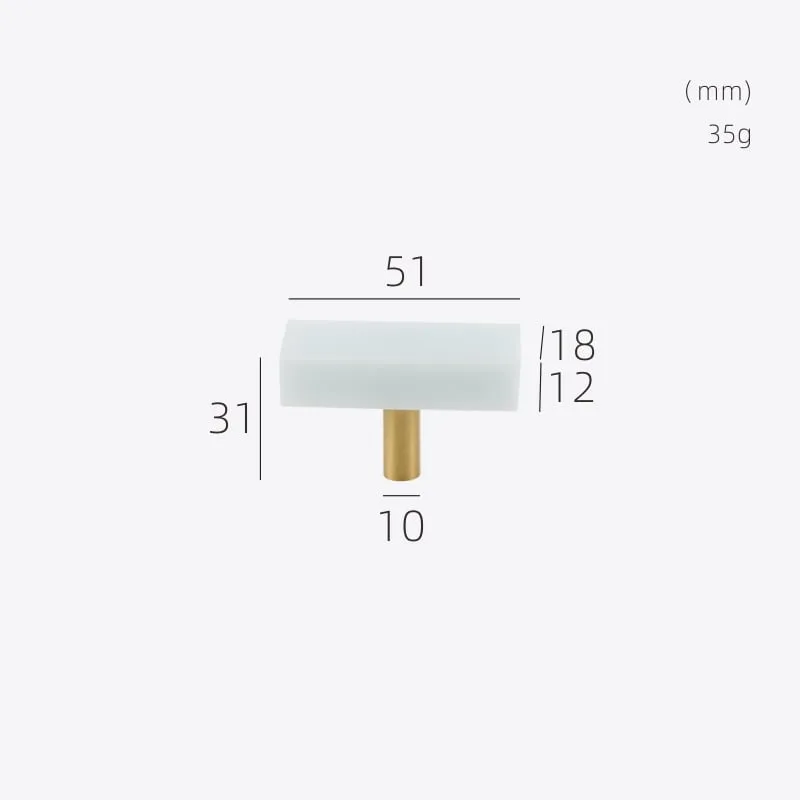MARMER Solid Marble & Brass T-bar