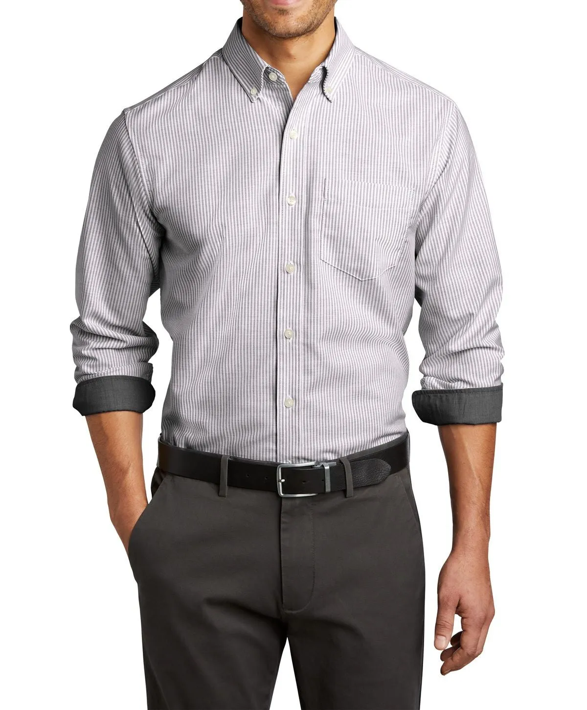 Men's Long Sleeve SuperPro Oxford Stripe Shirt