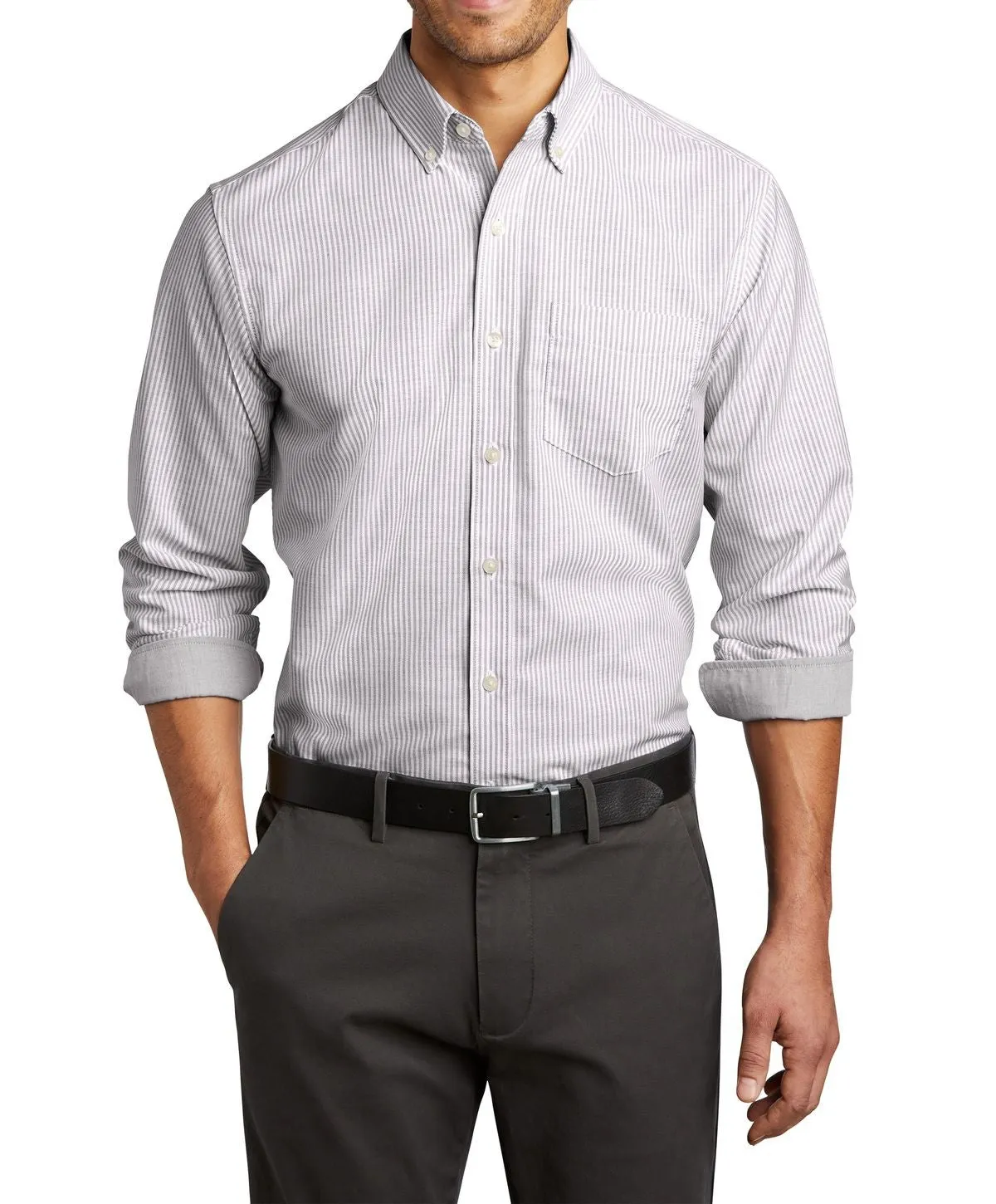 Men's Long Sleeve SuperPro Oxford Stripe Shirt