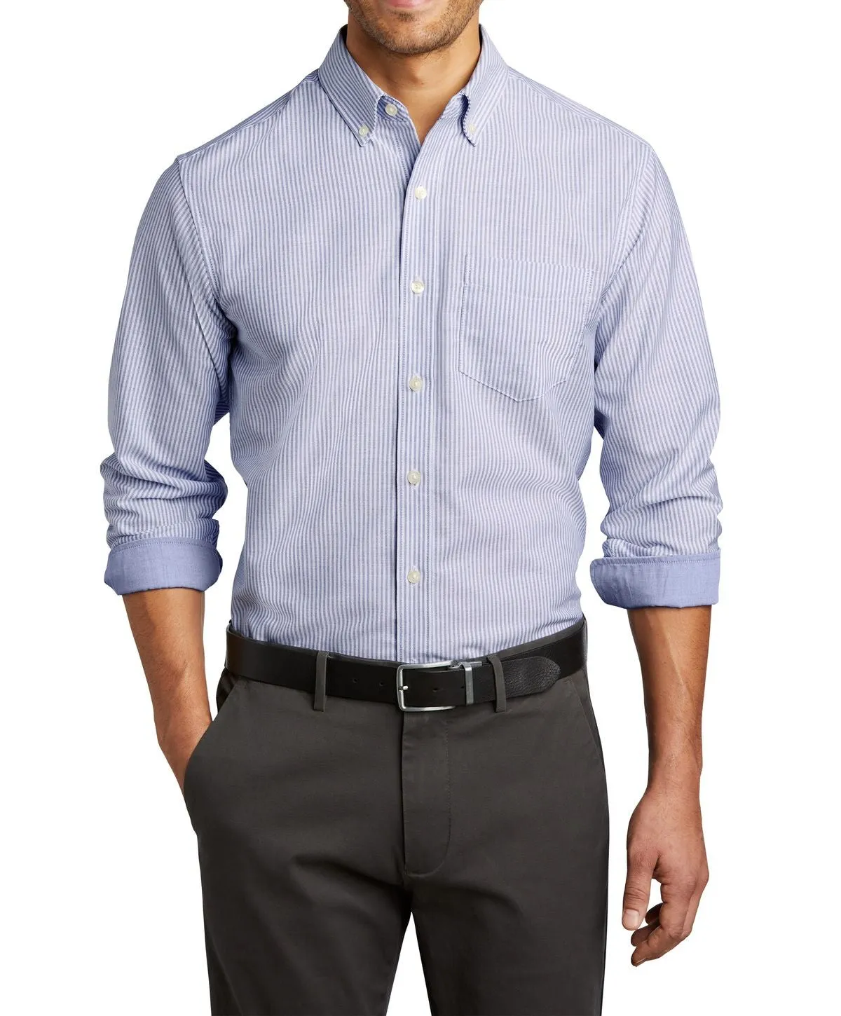 Men's Long Sleeve SuperPro Oxford Stripe Shirt