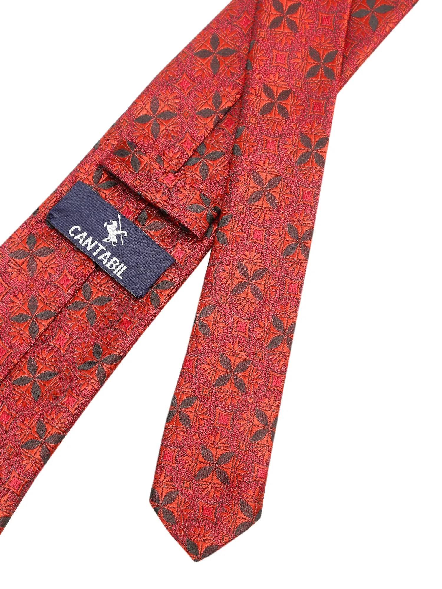 Men's Red Fashion Floral Pattern Tie Set