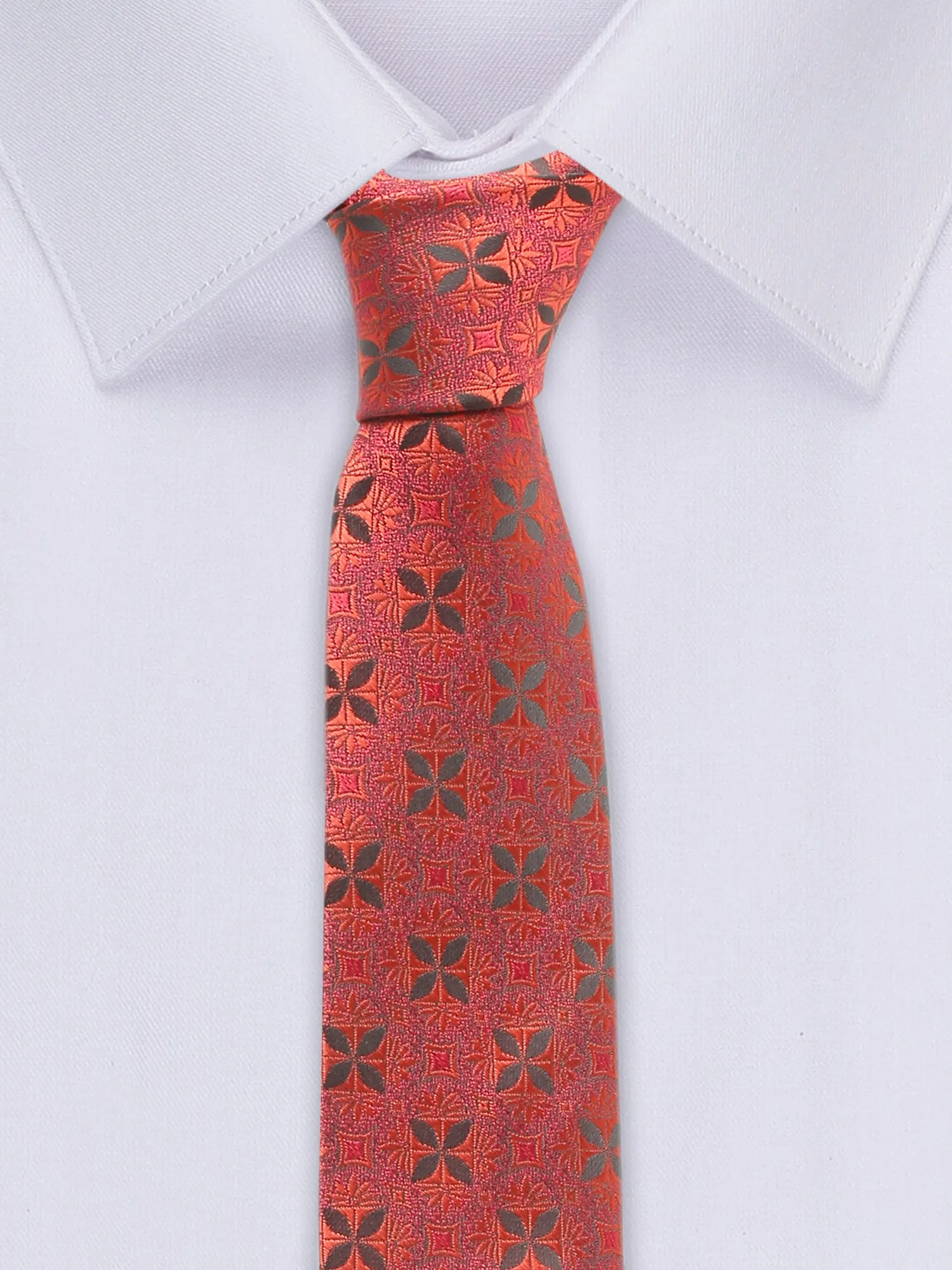 Men's Red Fashion Floral Pattern Tie Set