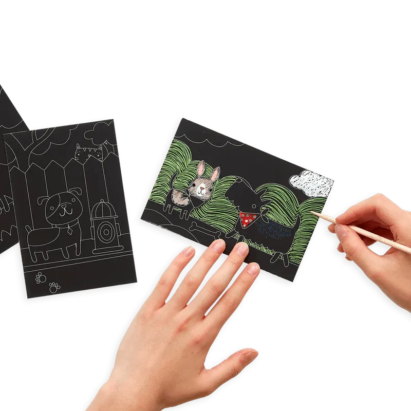 Mini Scratch & Scribble Art Kit (Playful Pups)
