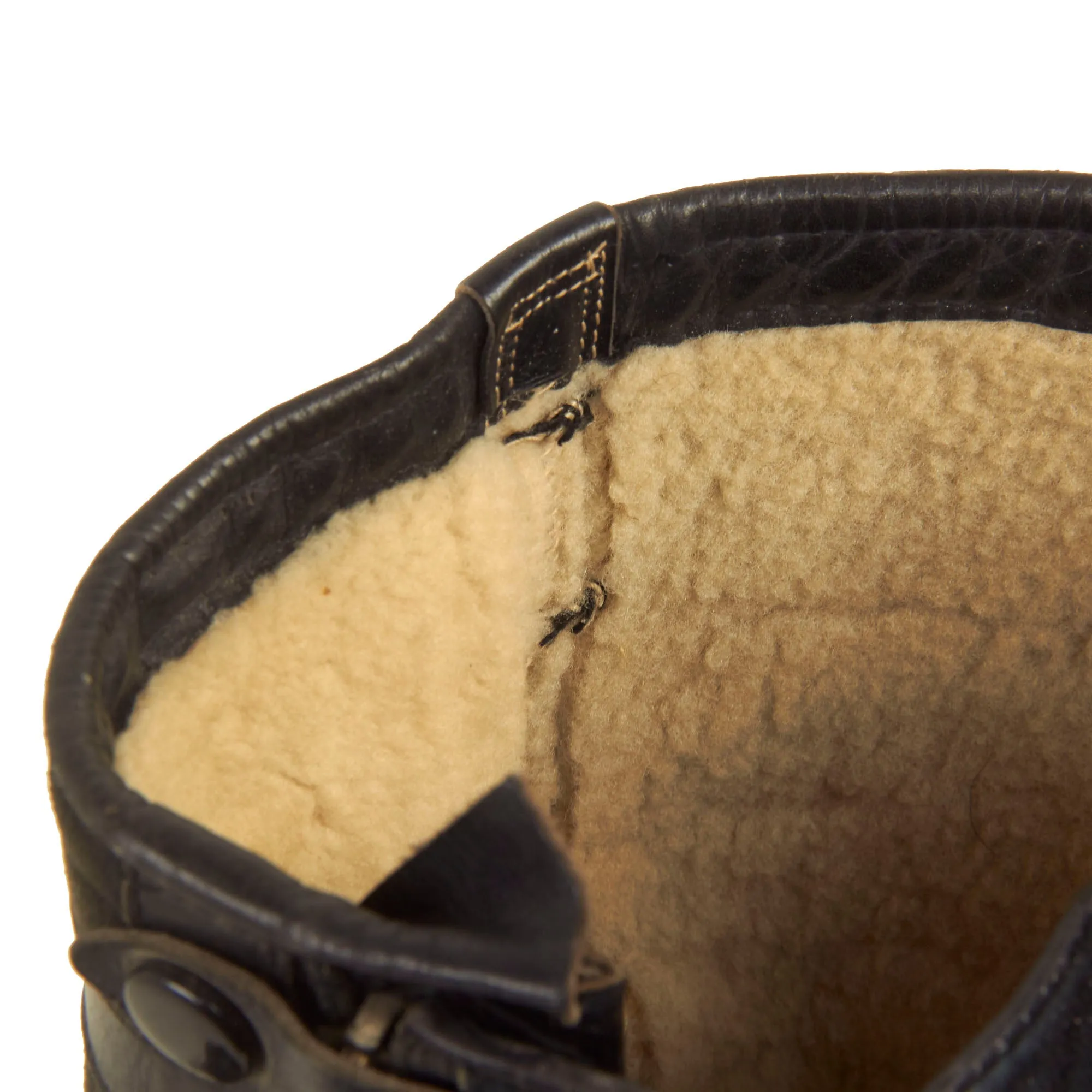 Original German WWII Luftwaffe Fleece-Lined Leather Pilot Flying Boots
