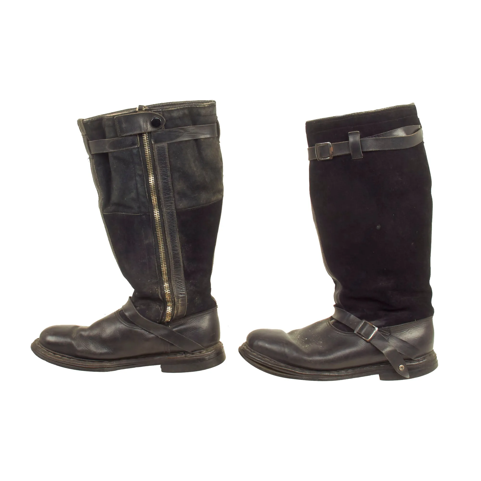 Original German WWII Luftwaffe Fleece-Lined Leather Pilot Flying Boots