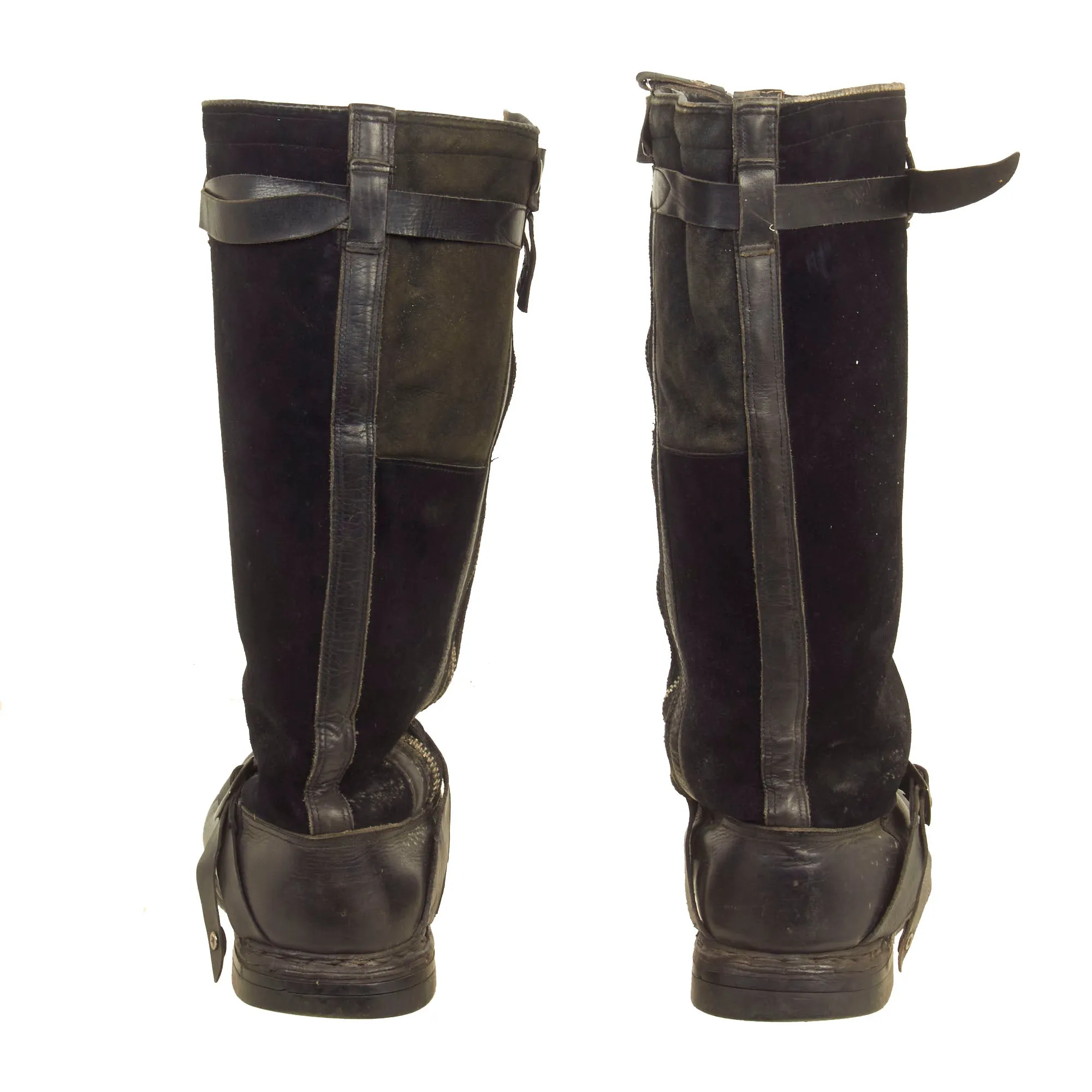 Original German WWII Luftwaffe Fleece-Lined Leather Pilot Flying Boots