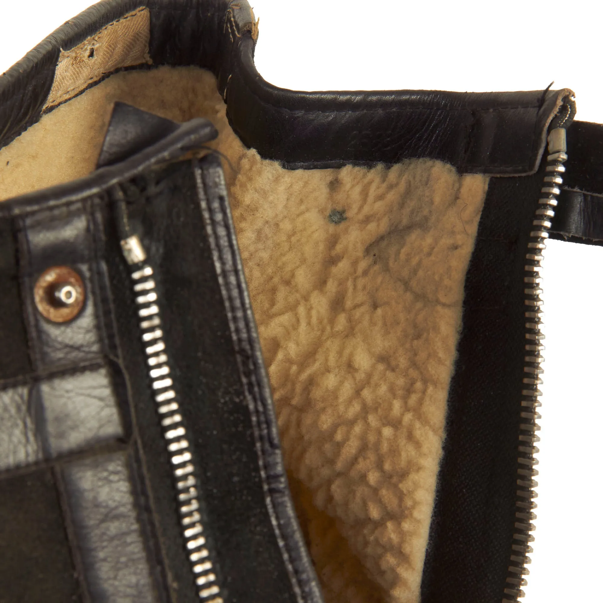 Original German WWII Luftwaffe Fleece-Lined Leather Pilot Flying Boots